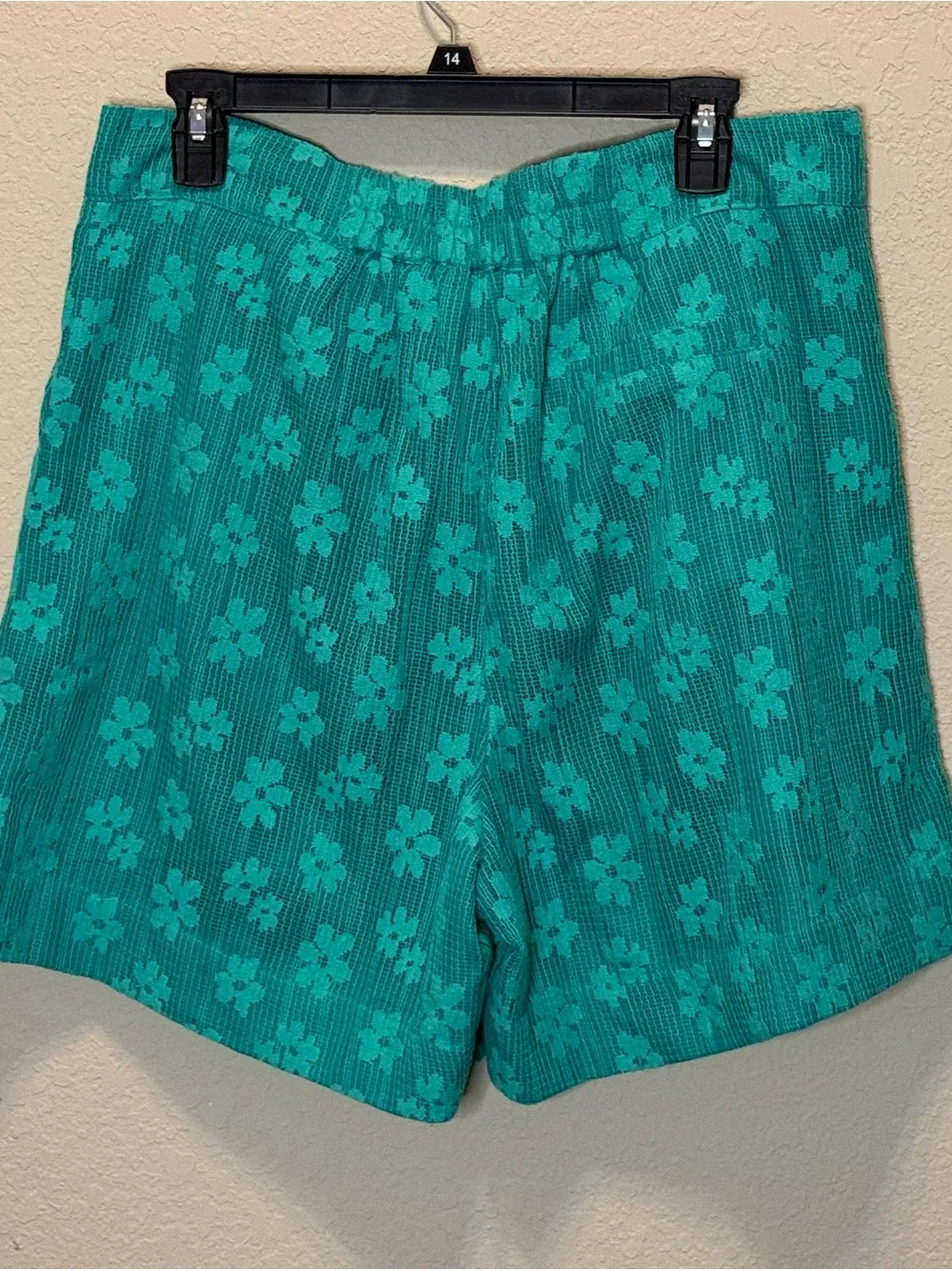 APRICOT Jade Green Floral Textured High-Waist Women’s Shorts